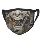 Японская дышащая маска тату Oni для мужчин и женщин, респиратор для лица для взрослых и мужчин, защита от пыли и смога от якудзы, самурая