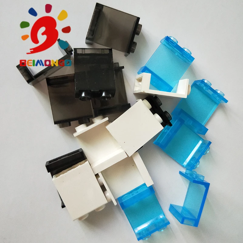 Бесплатная доставка! BEIMONGO строительные блоки MOC элемент стены 1x2x2 окна 50 шт DIY