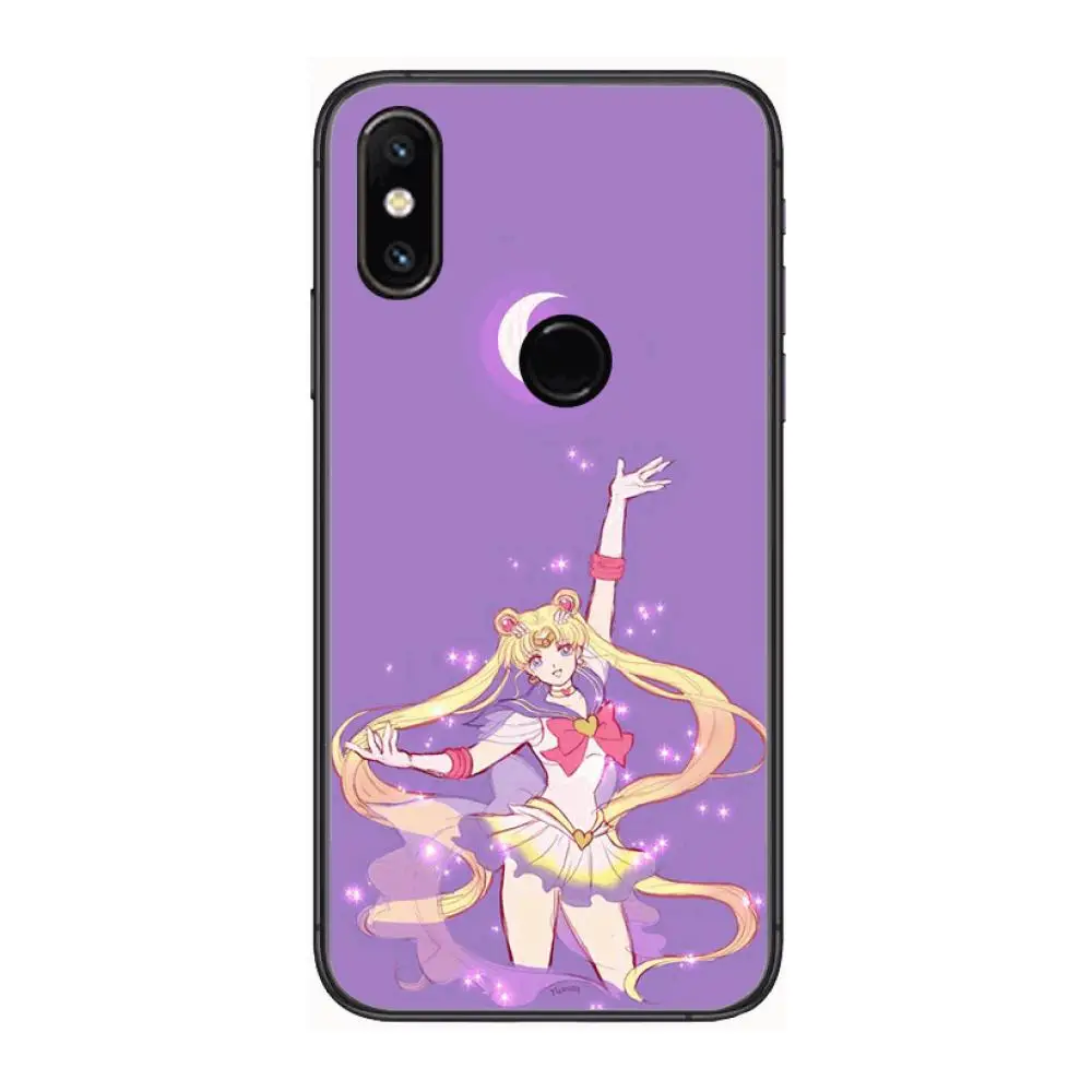 

Anime Sailor Moon Phone Case For xiaomi M2 C3 X3 F2 Lite NFC 6 5 x Poco k30 Pro Anime Black Cover Silicone Back Pretty