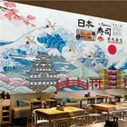 Пользовательский фон для японской кухни, суши, ресторана, настенная 3D Бумага, промышленный декор, Настенная 3D Бумага