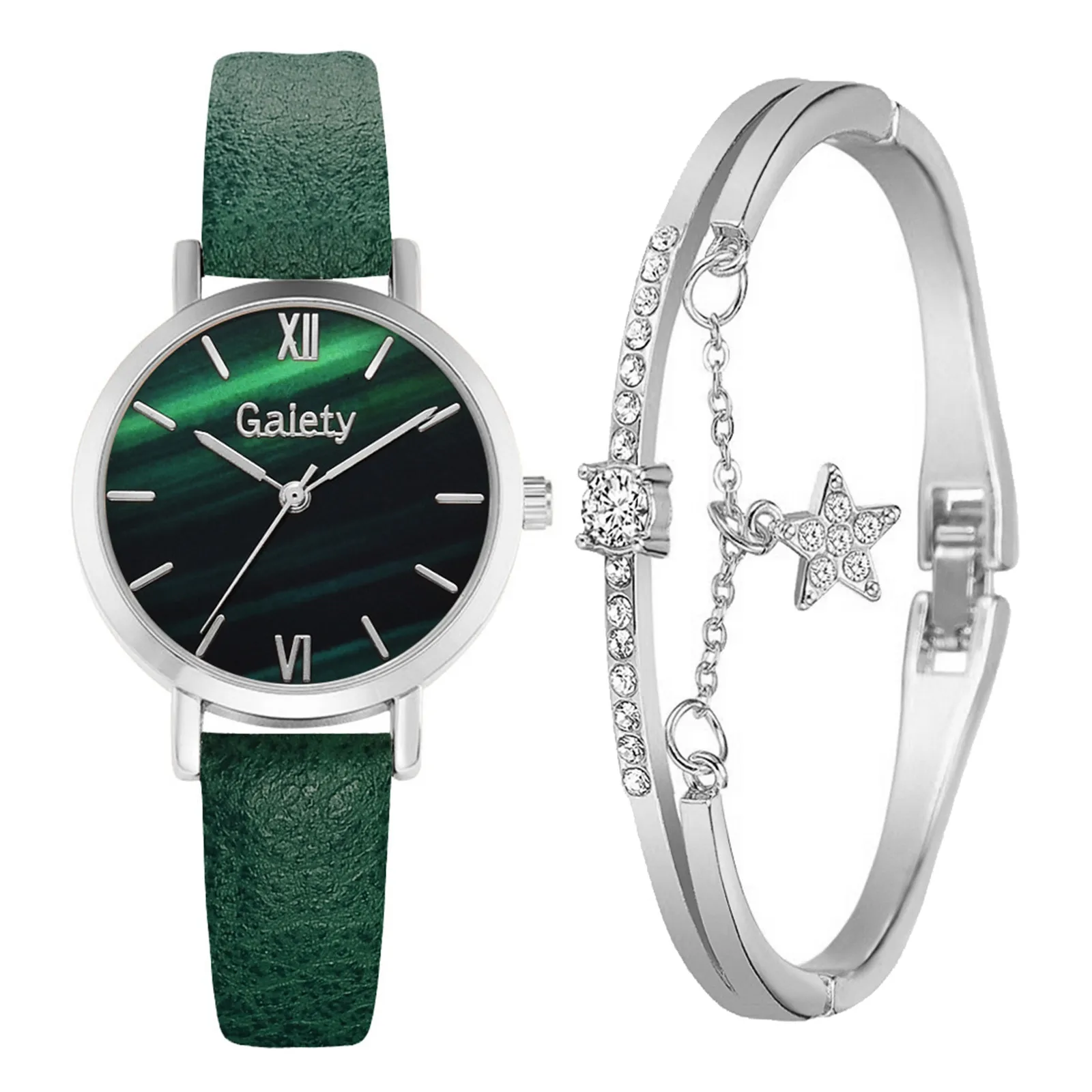 

Fashion 2pcs Set Women Watches Luxury Magnet Buckle Flower Rhinestone Watch Ladies Quartz Wrist Watch Bracelet Set Reloj Mujer