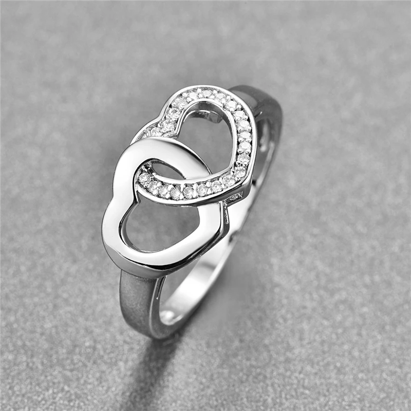 Женское кольцо из серебра 925 пробы с белым цирконом|Кольца| |