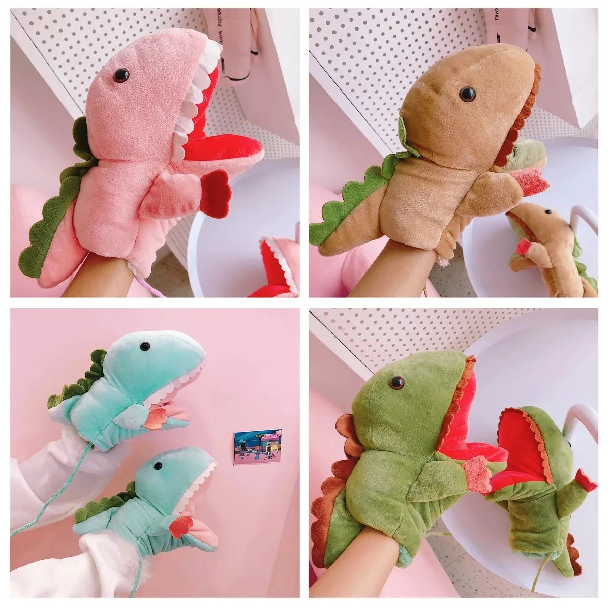 

Dinosaur marionette glove puppets hand puppet theater doll toys plush doll storys talking juguetes Learning Aid funny gift kids