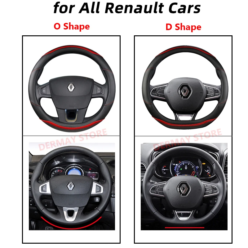 for renault duster dacia duster nissan terrano car steering wheel cover microfiber leather carbon fiber auto accessories free global shipping