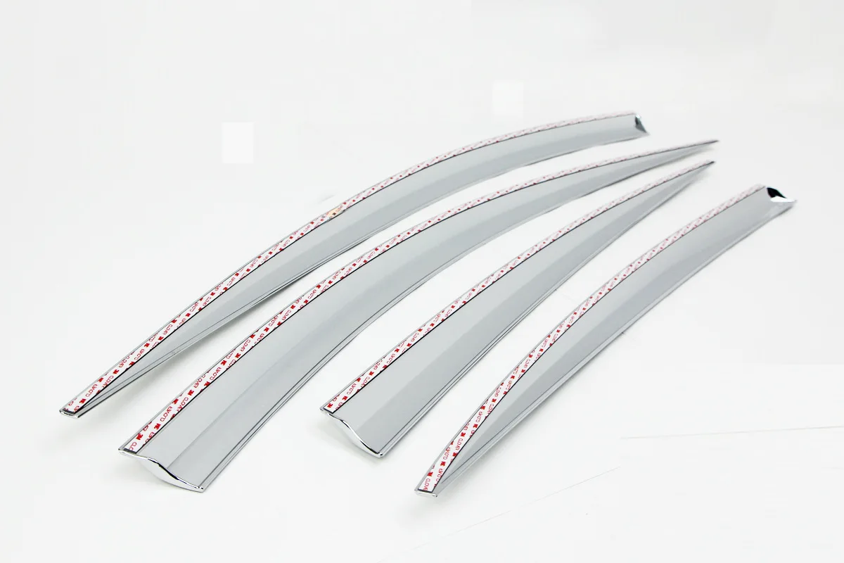 

Chrome Door Visor Side Window Deflector Shade Sun Rain Shield Silver Trips Eaves for Kia Cadenza 2009-2015