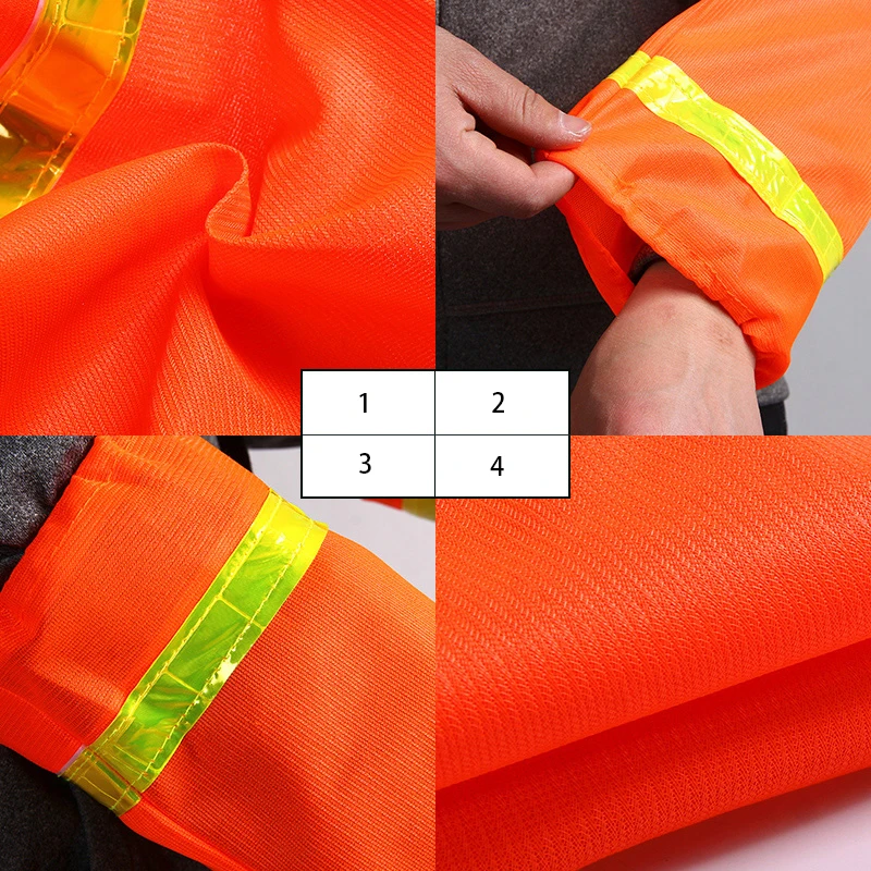 

Orange Color Sleeves Sanitation Workers Reflective Strip Property Cleaning Landscaping Dirt-Resistant Labor Protection Sleeves
