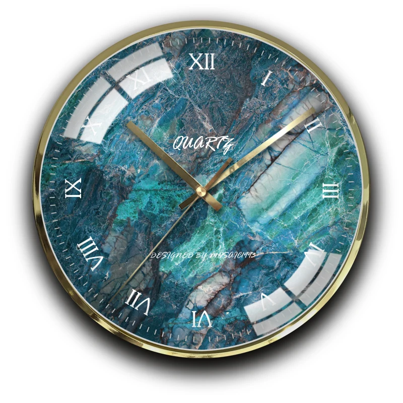 Современные настенные часы металлические золотые роскошные с механизмом
