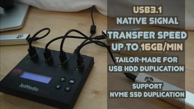 

1:4 автономный USB 3,1 копировальный аппарат и ластик для флэш-накопителей и жестких дисков USB