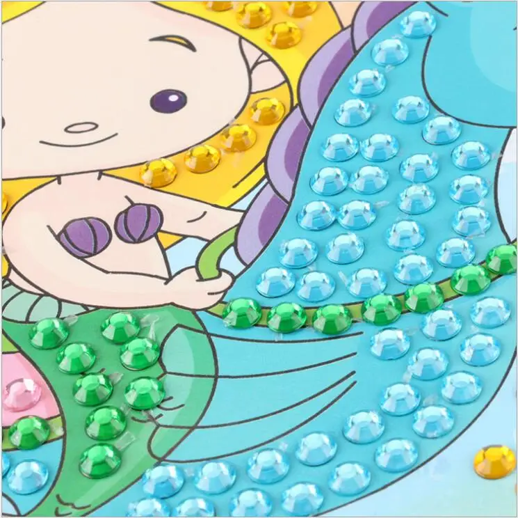 

5pcs/lot DIY Diamond Stickers Handmade Crystal Paste Painting Mosaic Puzzle Toys Random Color Kids Child Stickers Toy Gift