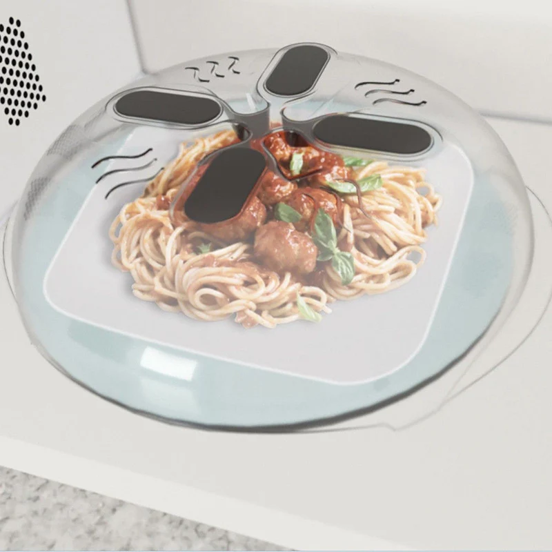 Магнитный крышка от брызгов микроволновки Magnet Food Splatter Guard Microwave Hover Anti-Sputtering Cover With Steam Vents Magnetic Lid Heat Resistant on.