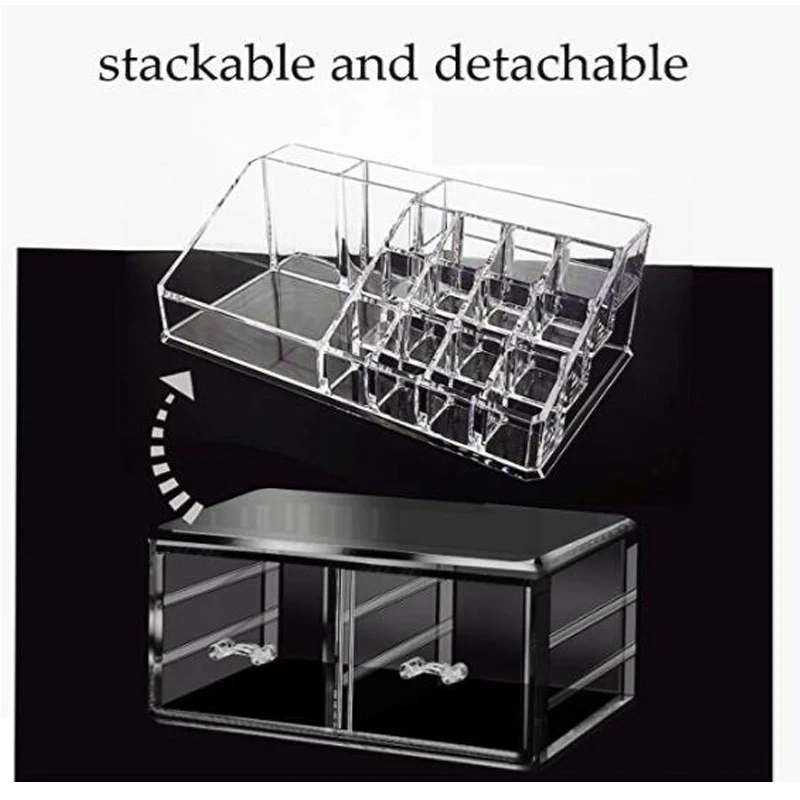 Органайзер для макияжа косметическая коробка хранения прозрачная пластиковая