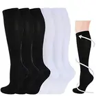 Компрессионные носки, высокие колени 30 мм, женские и мужские компрессионные чулки, лучшие для занятий спортом, для диабетиков, полета, чулки для голени