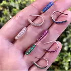 Розово-золотой, цветной красный цвет зеленый, синий белый CZ шипами клип на жемчужной сережкой простой не для женщин, ювелирное изделие для ушей, манжеты