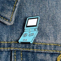 kids jewelry handheld game console enamel pins brooches lapel pin shirt bag blue game badge