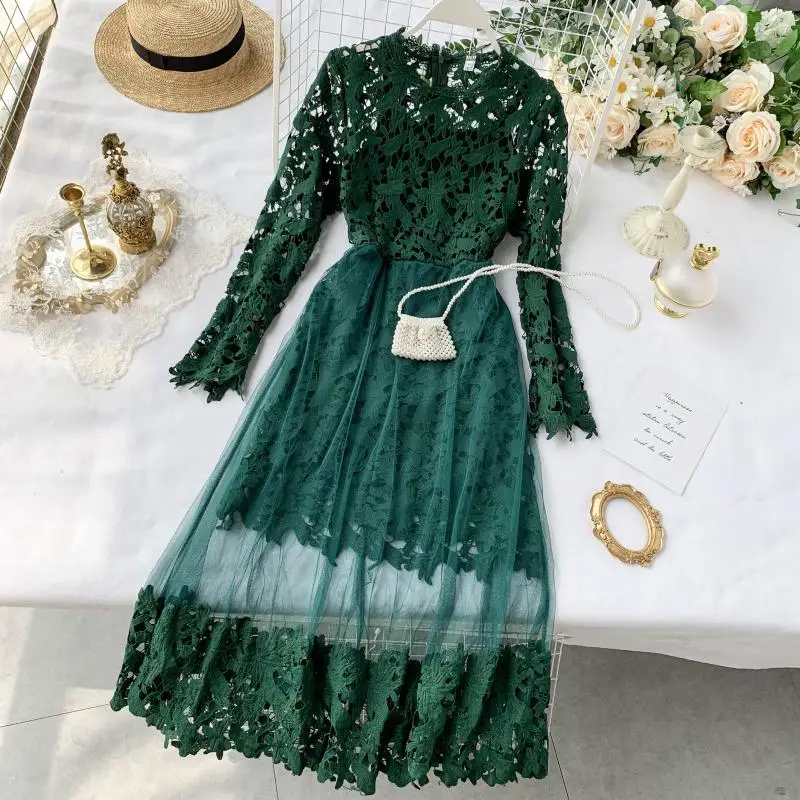 Кружевное платье Элегантное Длинное женское вечернее миди сексуальные