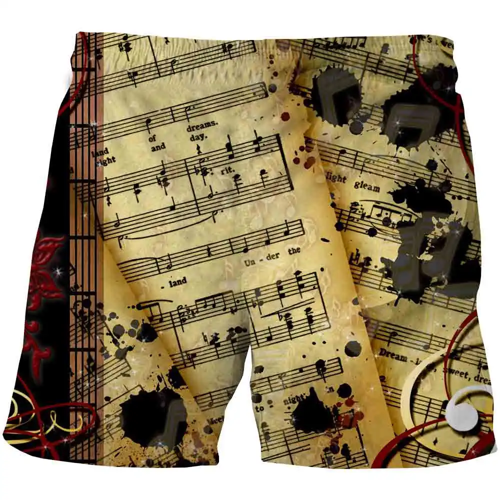 

2020 Fashion Music Festival shorts kids Summer pants Short Funny Printing Music Note shorts for boys High Quality