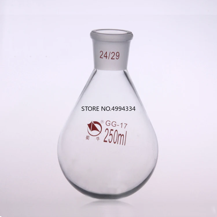 

1Pc/lot 25-2000ml Rotary flask, Eggplant shaped Glass Spinner Flask With Glass Stopcock Joint