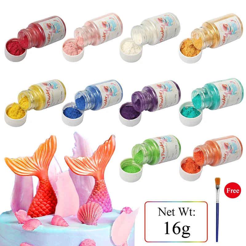 16 г разноцветный съедобный пищевой порошок краситель для украшения торта