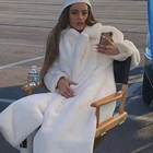 Новинка 2022, Женское зимнее плюшевое толстое теплое свободное Женское пальто из искусственного кроличьего меха, свободное меховое пальто с лацканами