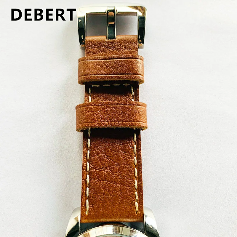 Автоматические Мужские часы DEBERT 44 мм из нержавеющей стали с белым циферблатом