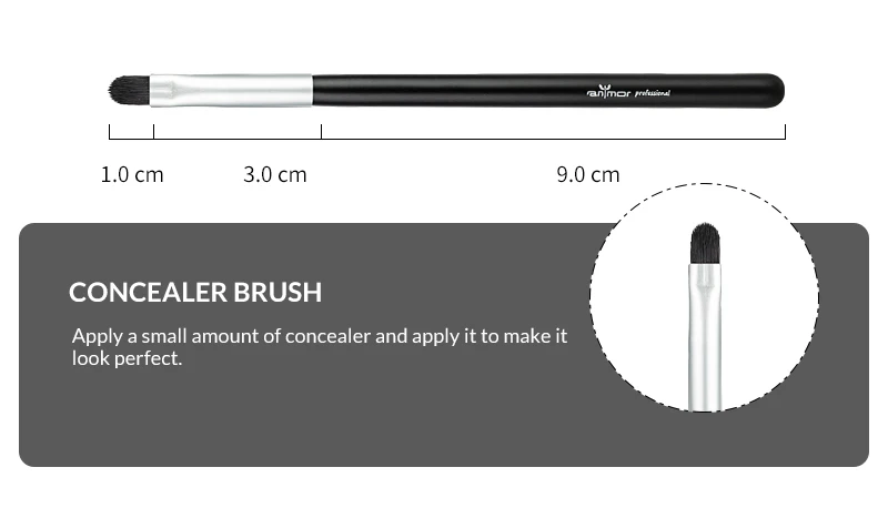 ANMOR 7 шт. набор кистей для макияжа, дорожная Кисть для макияжа, кисть для смешивания пудры, Тональная основа, тени для век, контур для бровей, инструменты с косметичкой