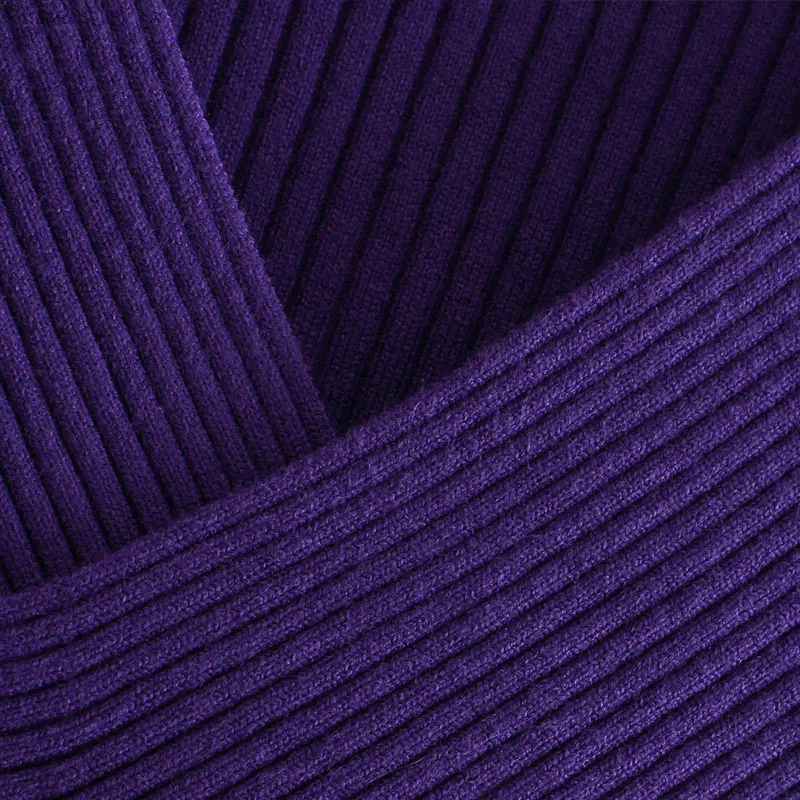 Женский короткий вязаный свитер ZA зеленый пуловер с вырезами длинным рукавом