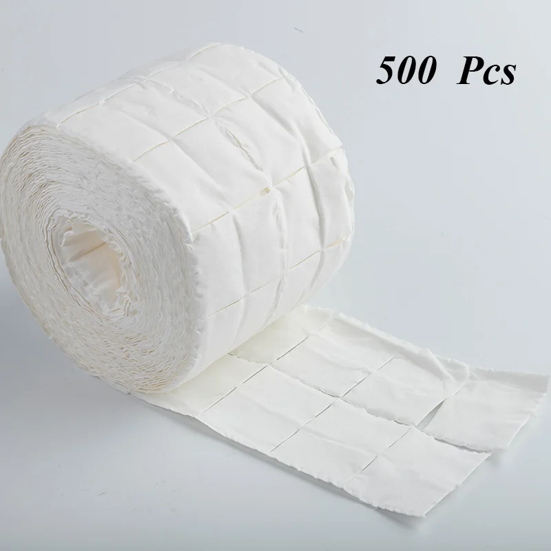 500Pcs Ladymisty 60/100/200/600 шт Клей для ногтей салфетки для очищения хлопок бумажные салфетки очиститель клея клей колодки отверстие бутылки чистящие средства - Цвет: 500Pcs