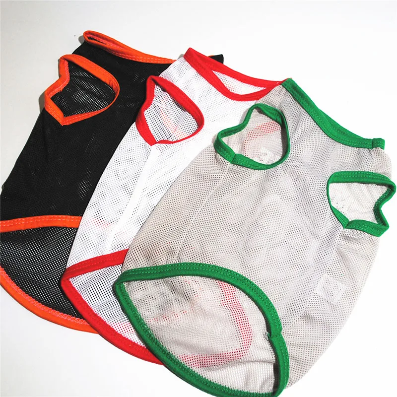 Сетчатая тонкая летняя одежда для собак футболка маленькой собачки домашних