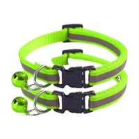 12 colors reflective breakaway cat collar neck ring necklace bell pet products safety elastic adjustable with soft material 1pc