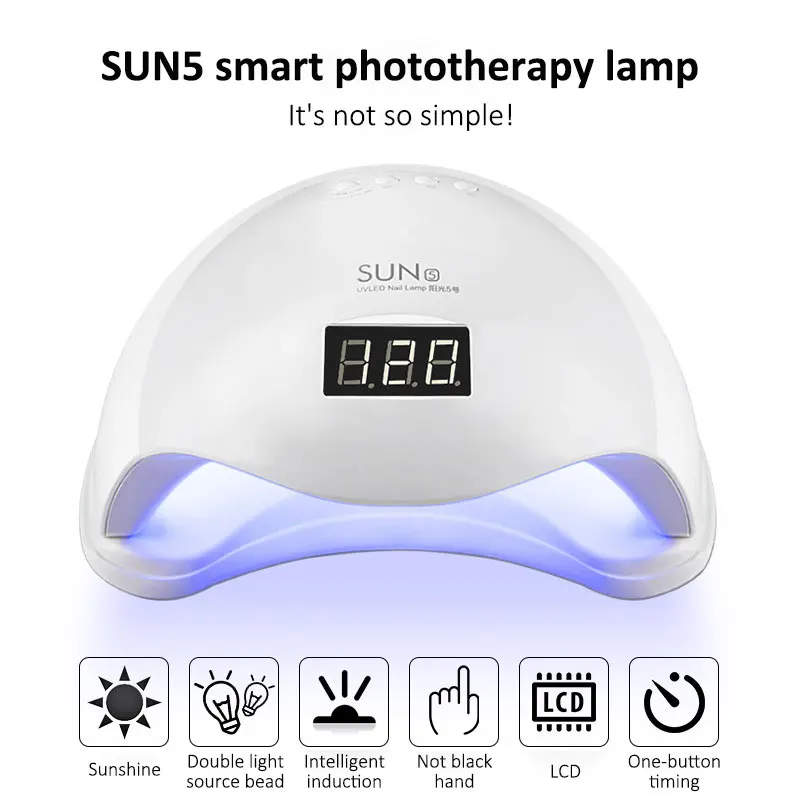 SWOISS 48W UV LED Lamp Nail Dryer For All Gels Polish Sun Light Infrared Sensing Timer Smart LCD Display Manicure