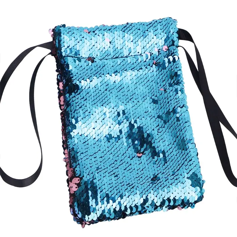 Кошелек унисекс с блестками на шнурке маленький мешочек бумажники для мелочи