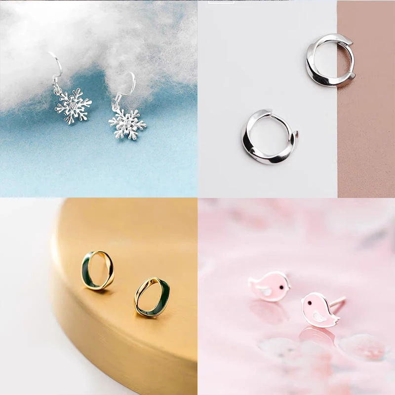 

925 пробы Серебряная Снежинка выдолбленные витой проект "птицы" изысканные серьги добавляют очарования самый лучший подарок