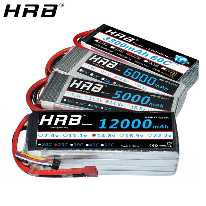 Аккумулятор HRB 4S 14 8 в Lipo T Deans 2200 мАч 3000 3300 4000 5000 5200 5500 6000 запчасти для