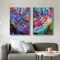 modern abstract gorgeous and colorful painting pattern mandala poster modern printmaking wall art pictures for home decoration