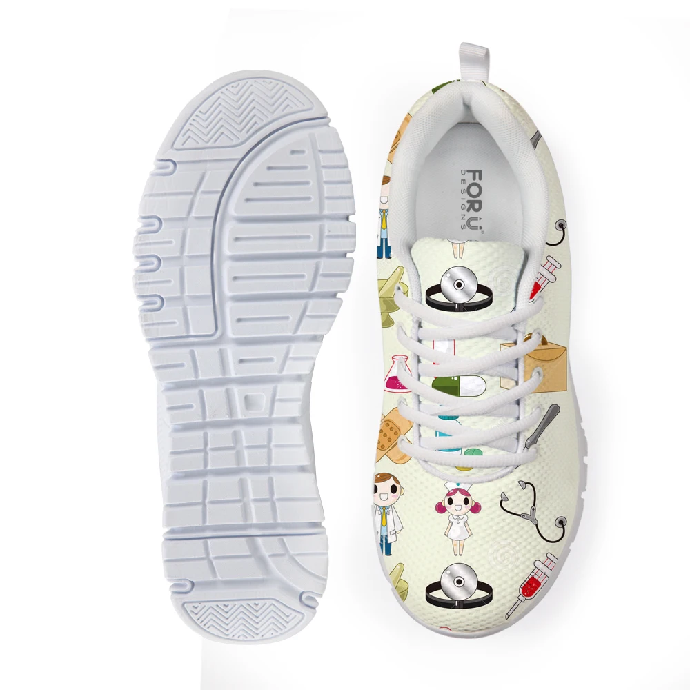 

Customized Spring Comfortable Nurse Shoes Sneakers Kid Cute Cartoon Nurses Printed Kid's Flats Shoes Breathable Flat Child