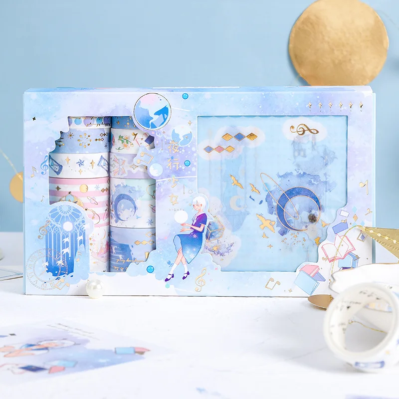 Набор наклеек на клейкую ленту 10x10 в штучной упаковке декоративные ленты для