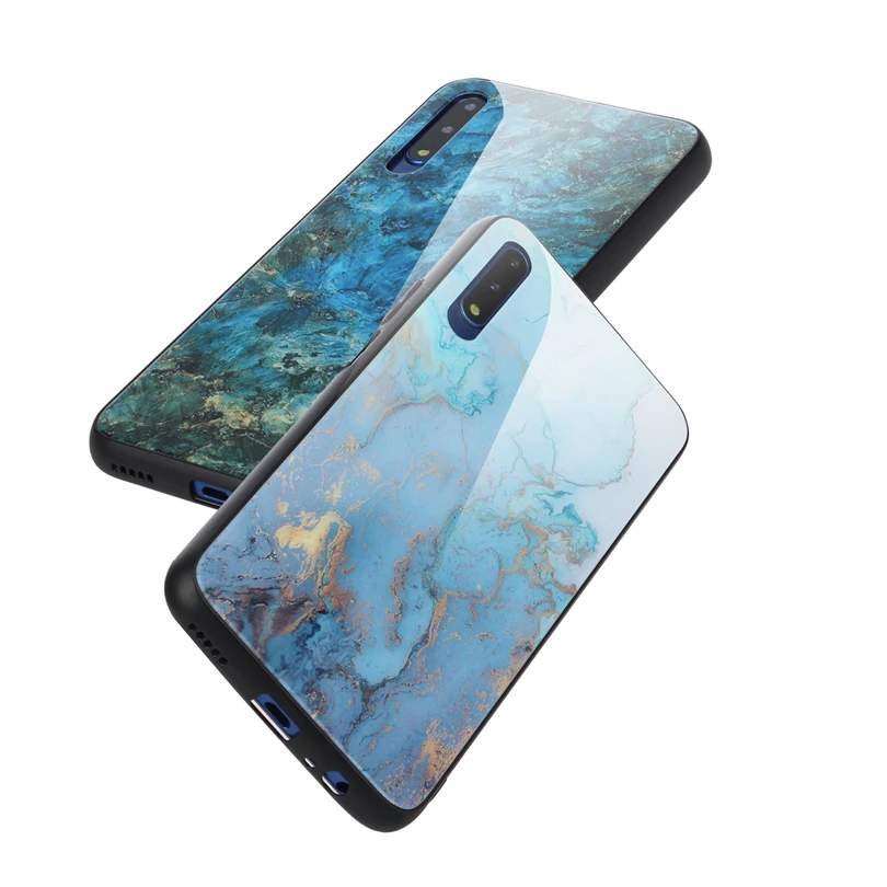 Водонепроницаемый чехол для телефона Huawei Honor 8C 8X 8A мраморный из закаленного