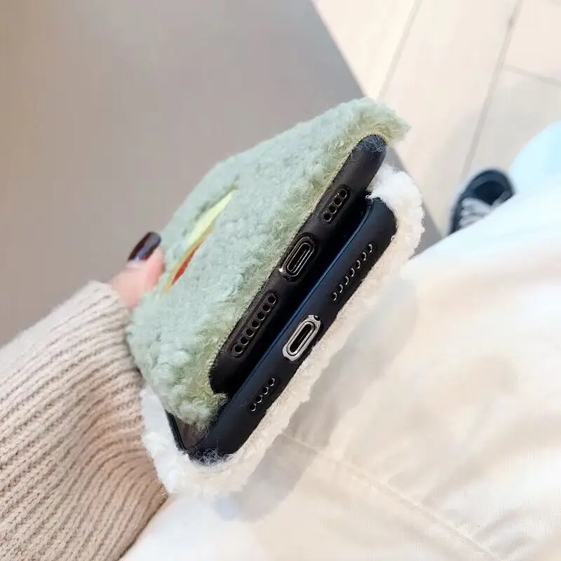 Cartoon cute fruit Banana avocado Phone Case For iPhone 11 Pro Max XR XS 6 6S 7 8 Plus X fashion Plush Winter Back Cover |