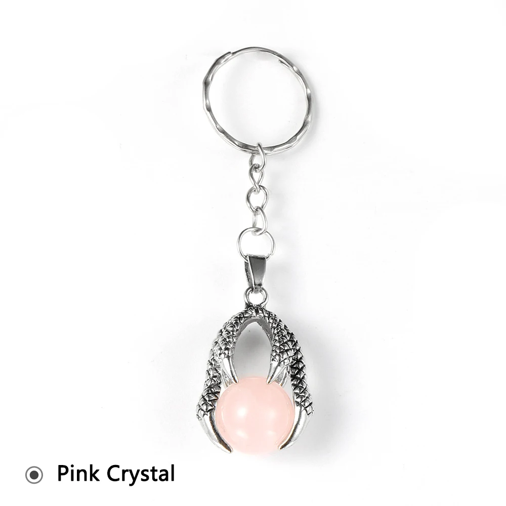 Брелок с натуральным драгоценным камнем в виде когтя дракона большие бусины