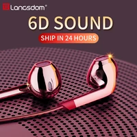 langsdom v6 wired earphone with mic super bass in ear earphones earbuds 3 5mm for phone auriculares fone de ouvido