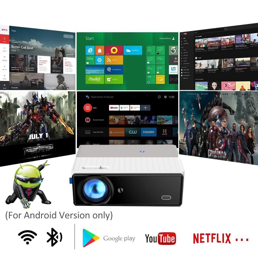 Проектор для домашнего кинотеатра Vivicine 2022 дюймов Android 9 0 1080p Full HD 1920x1080 пикселей -