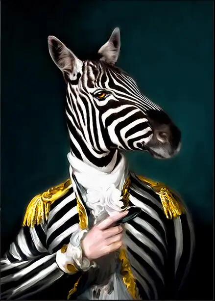 Больше стилей кролик кошка животные винтажная большая картина Зебра Лев слон