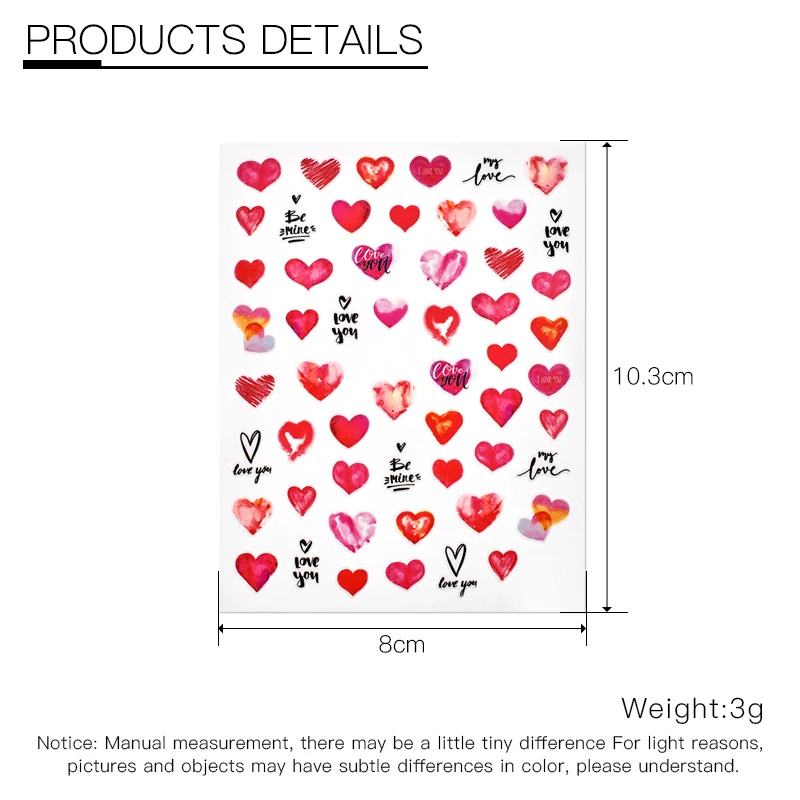 1 лист 3D наклейки для дизайна ногтей клейкие Переводные картинки любимые губы