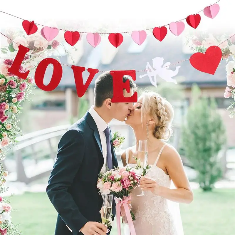 2 шт. романтические подвесные баннеры в форме сердца декоративные сцена