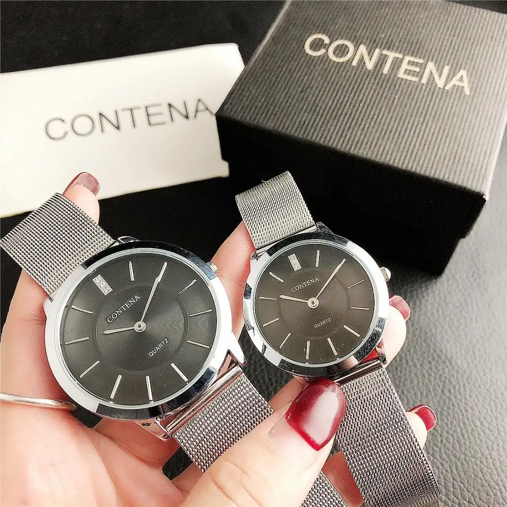 Montre Femme Relogio Feminino 2020 CONTENA Couple Watches for Men and Women Rose Gold Lovers Watch Pair Wriswatches Unisex Clock | Наручные