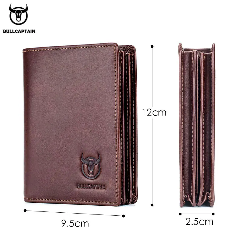 BULLCAPTAIN мужской кошелек из воловьей кожи корейский короткий вертикальный