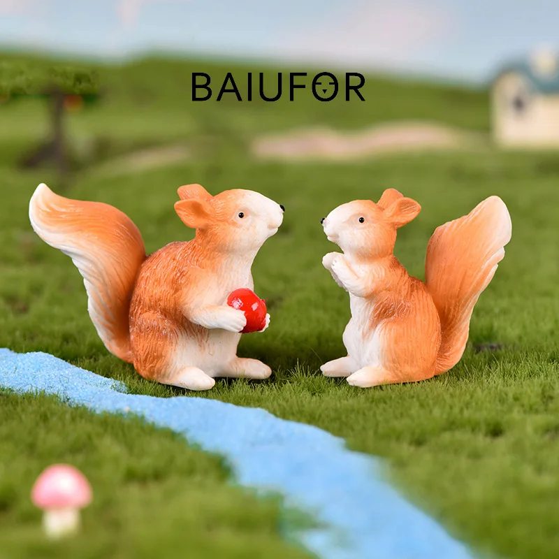 Миниатюры BAIUFOR искусственные животные мультяшная белка сделай сам сказочный