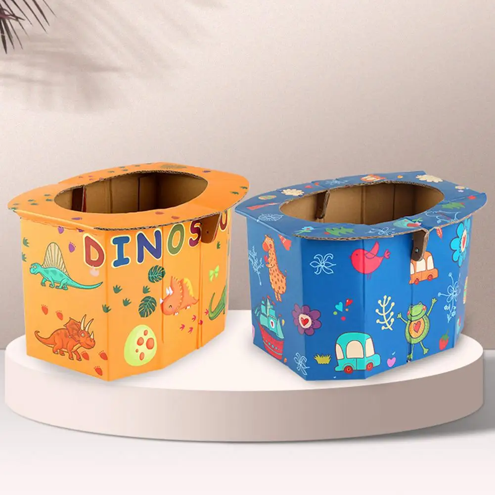

2021 New Portable Children's Folding Toilet Outdoor Travel Trash Can With Bag Toilet Training Supports Dropshipping