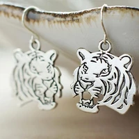 tiger earrings animal earrings fierce earrings edgy earrings modern earrings gold color silver color tiger pendant jewelry