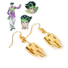 Серьги-подвески с наконечником из аниме Невероятные приключения Джоджо для мужчин и женщин, аксессуары для косплея Рохан кишибе, бижутерия; Серьги-подвески